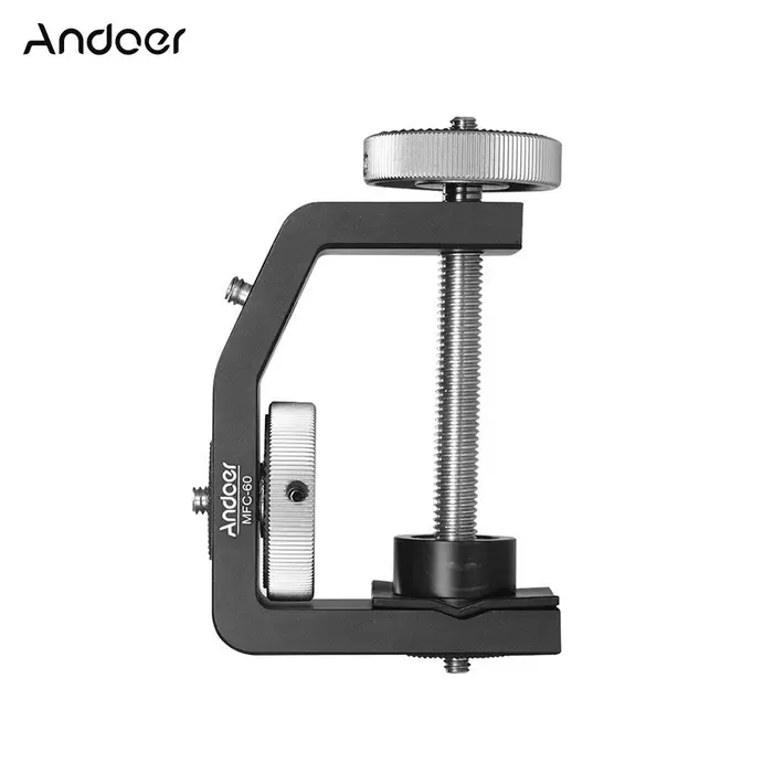 Andoer MFC-60 Morsetto per albero da scrivania per fotografia resistente Morsetto multifunzionale a forma di C per vetro da finestra Clamp
