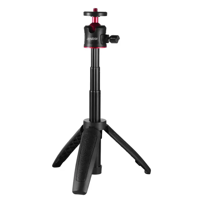 Andoer MT-08 Mini treppiede da tavolo estensibile con supporto per fotografia portatile con supporto flessibile nero