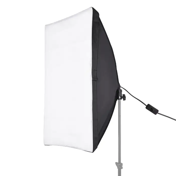 Andoer Softbox fotografico in studio da 50 * 70 cm con borsa per il trasporto con presa E27 per prodotti ritratti in streaming live US Plug