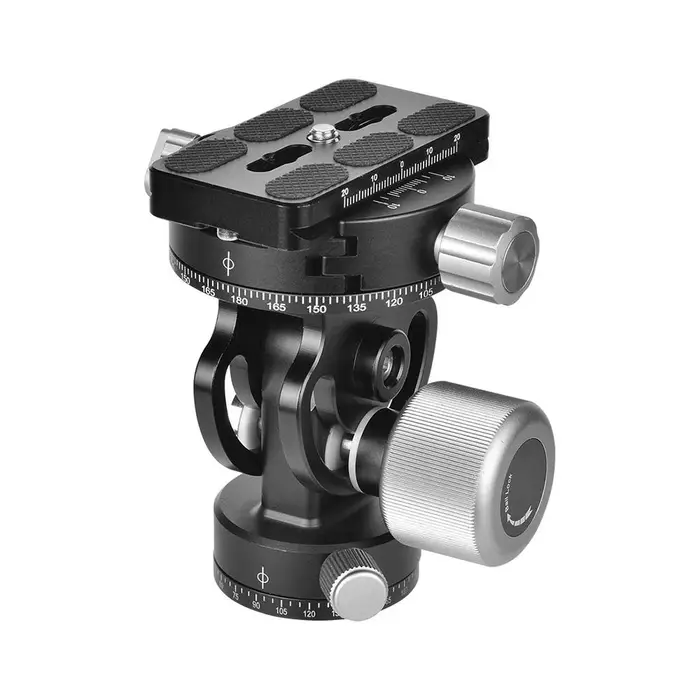 Andoer Treppiede per fotocamera video Monopiede Testa panoramica/inclinabile a 360 gradi a 2 vie per Canon Nikon nero