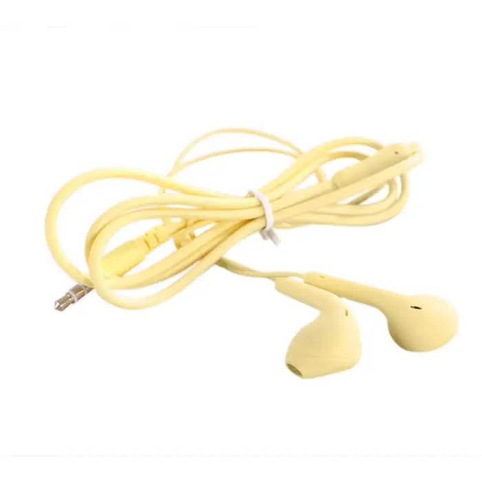 Andoer U88 Auricolare universale con controllo cablato Cuffia con spina da 3,5 mm in puro colore alla moda con microfono giallo
