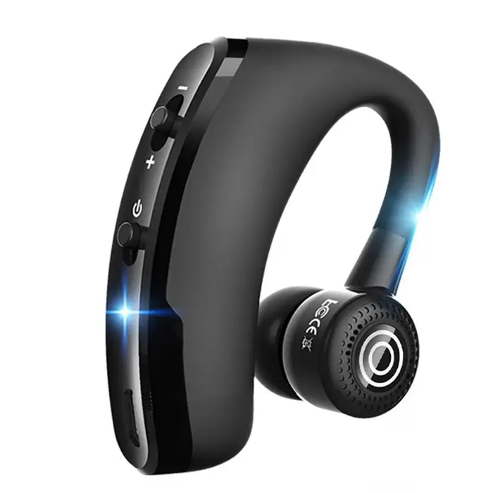 Andoer V9 Auricolare BT4 1 a un orecchio Rotazione di 270 gradi Telecomando BT Telecamera Chiamate in vivavoce Voce nero