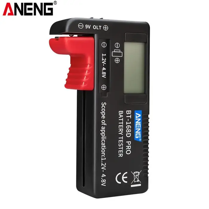 ANENG BT-168 PRO Tester per batterie Tester di tipo con display digitale Controllo batteria Capacità della batteria nero
