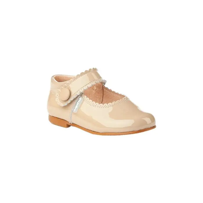 Ballerine bambina Angelitos 1502 MERCEDITAS CHAROL CON VELCRO Camel Marrone
