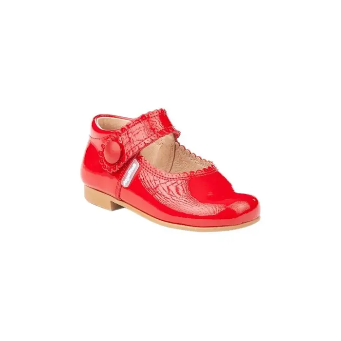 Ballerine bambina Angelitos 1502 MERCEDITAS CHAROL CON VELCRO Rojo Rosso