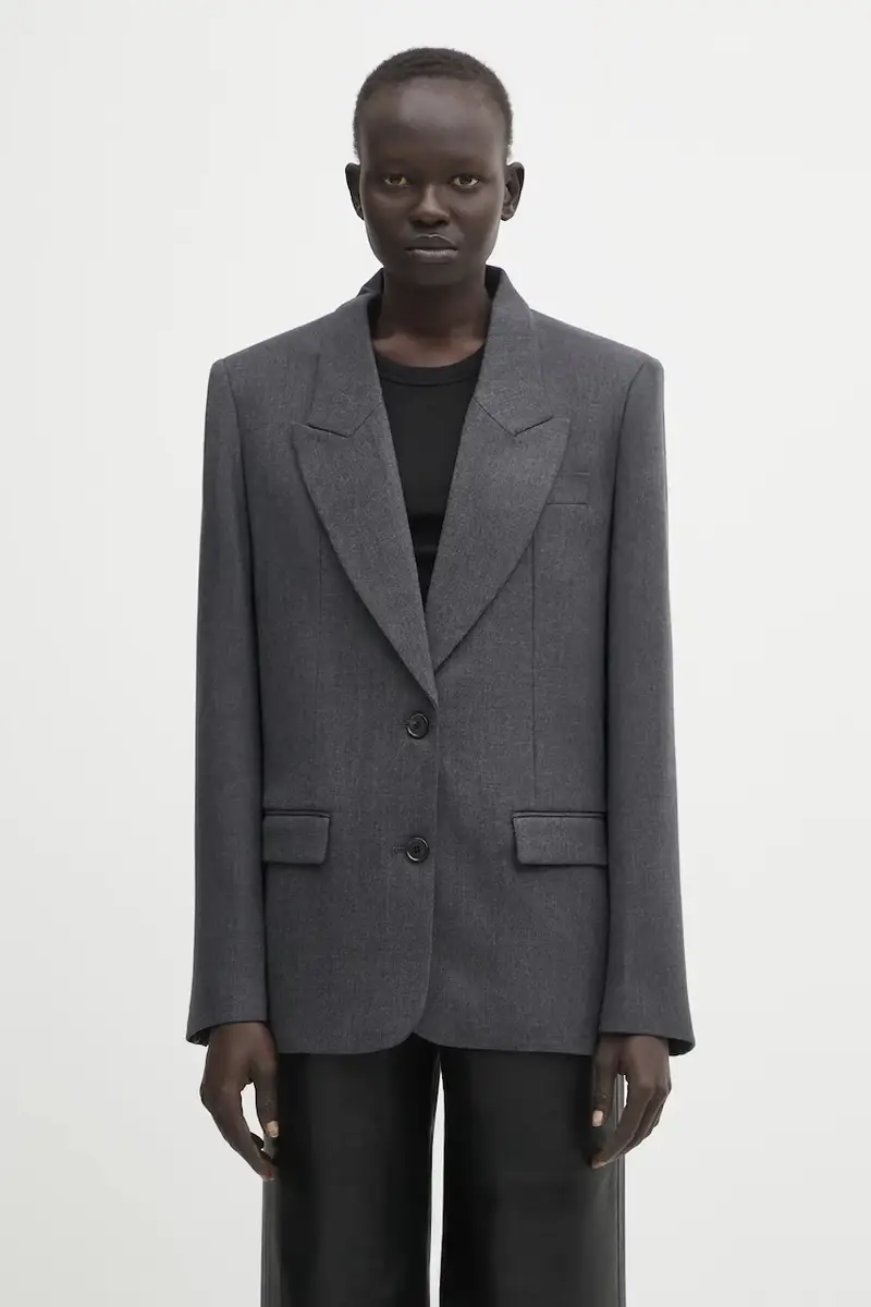 Anine Bing giacca in lana ross colore grigio A.01.11467