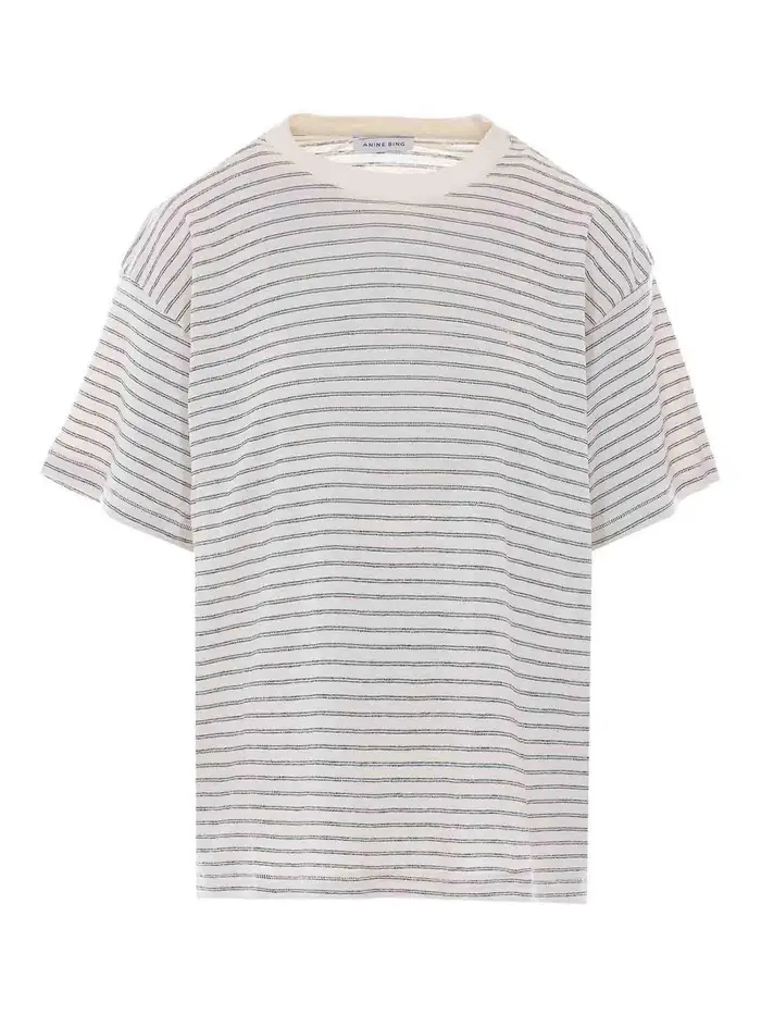 Anine Bing T-shirt Cade a righe bianche Bianco