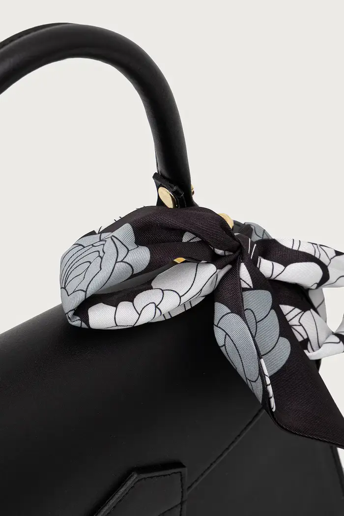 borsa da baule da donna in pelle Nero