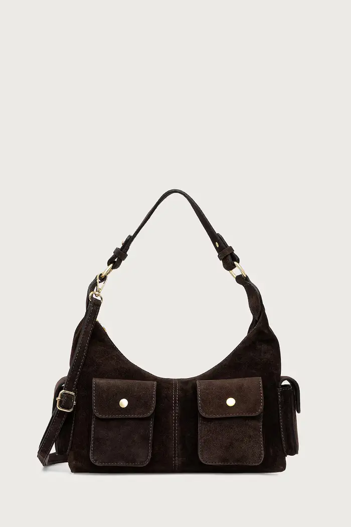 borsa da donna in camoscio Marrone