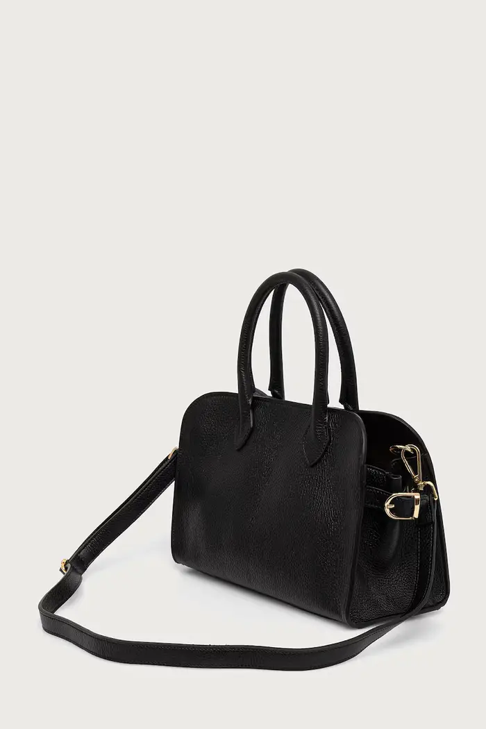 borsa da donna in pelle Nero miniatura 3