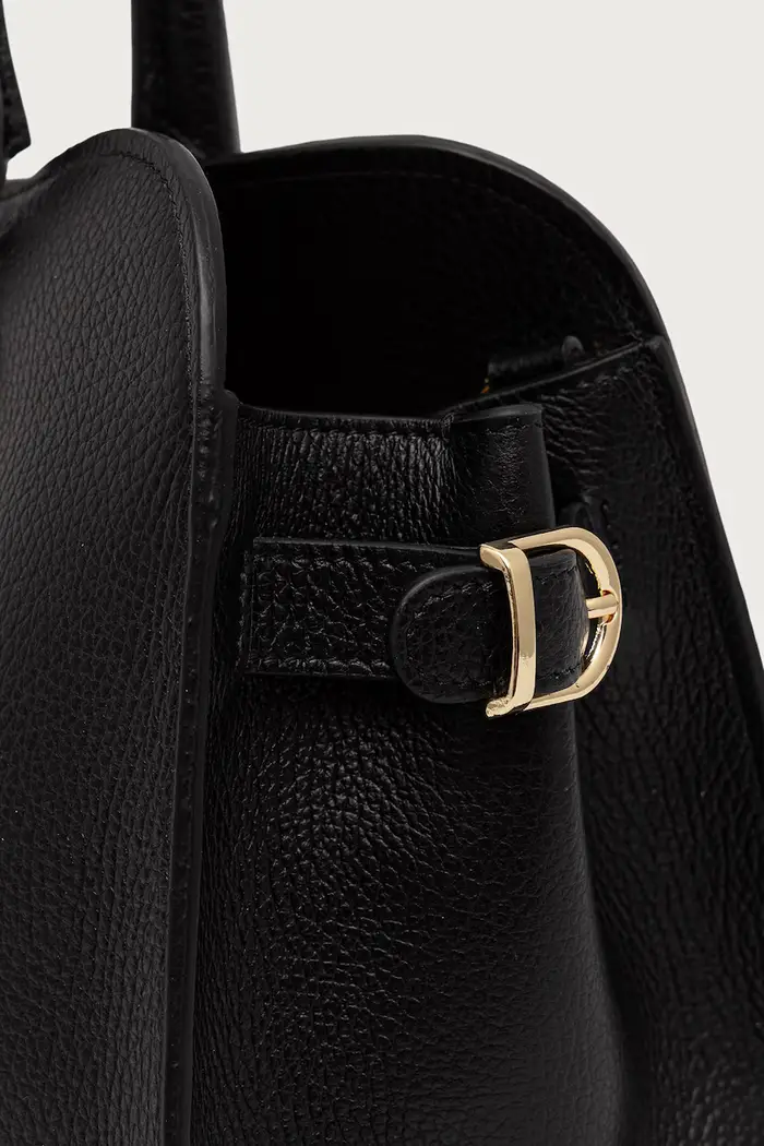 borsa da donna in pelle Nero miniatura 4