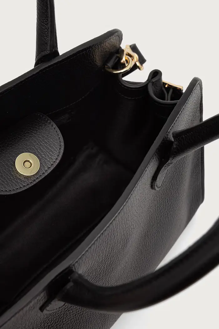 borsa da donna in pelle Nero miniatura 5