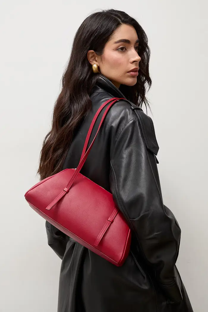 borsa da donna in pelle Rosso