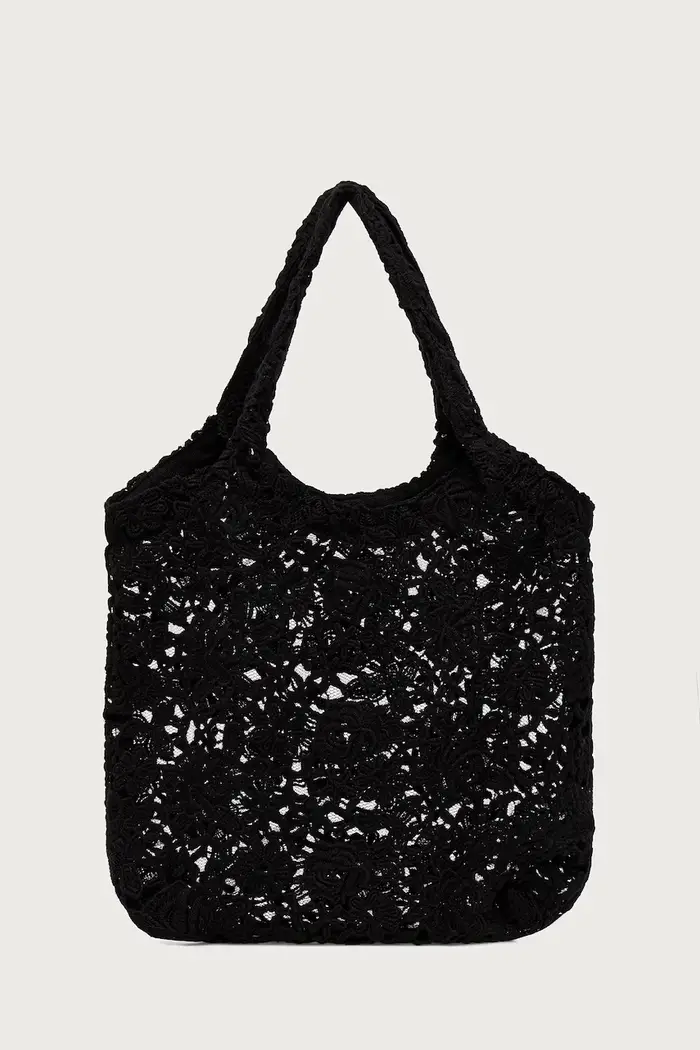 borsa da donna in pizzo Nero