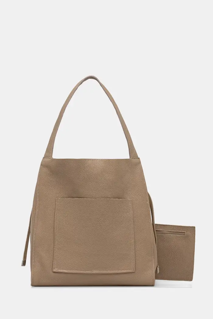 borsa tote da donna in pelle Beige