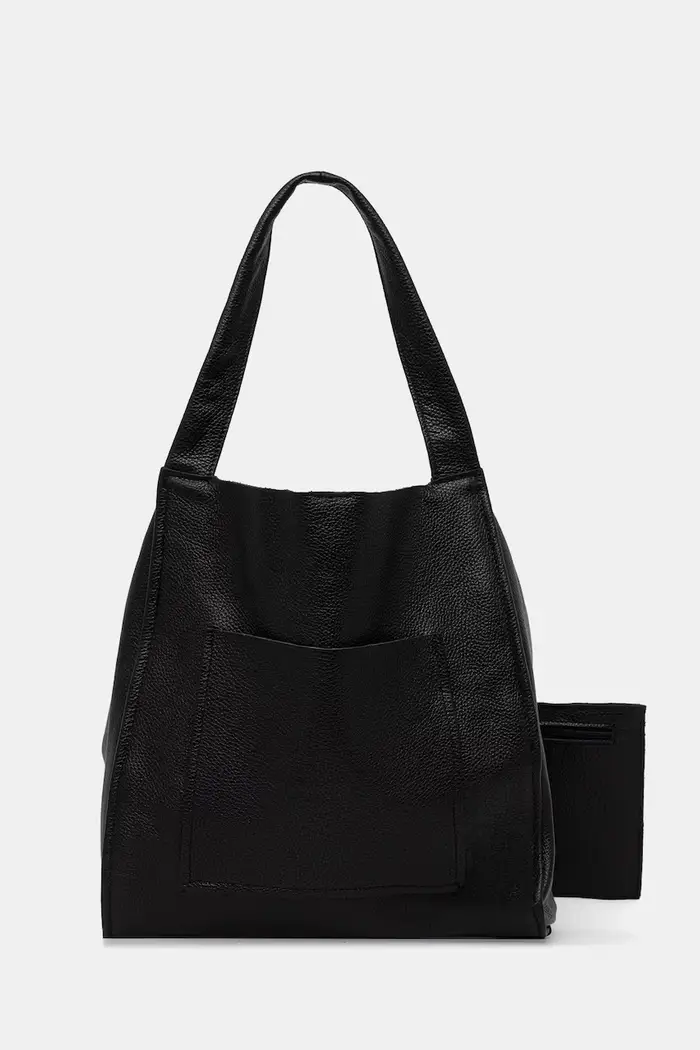 borsa tote da donna in pelle Nero