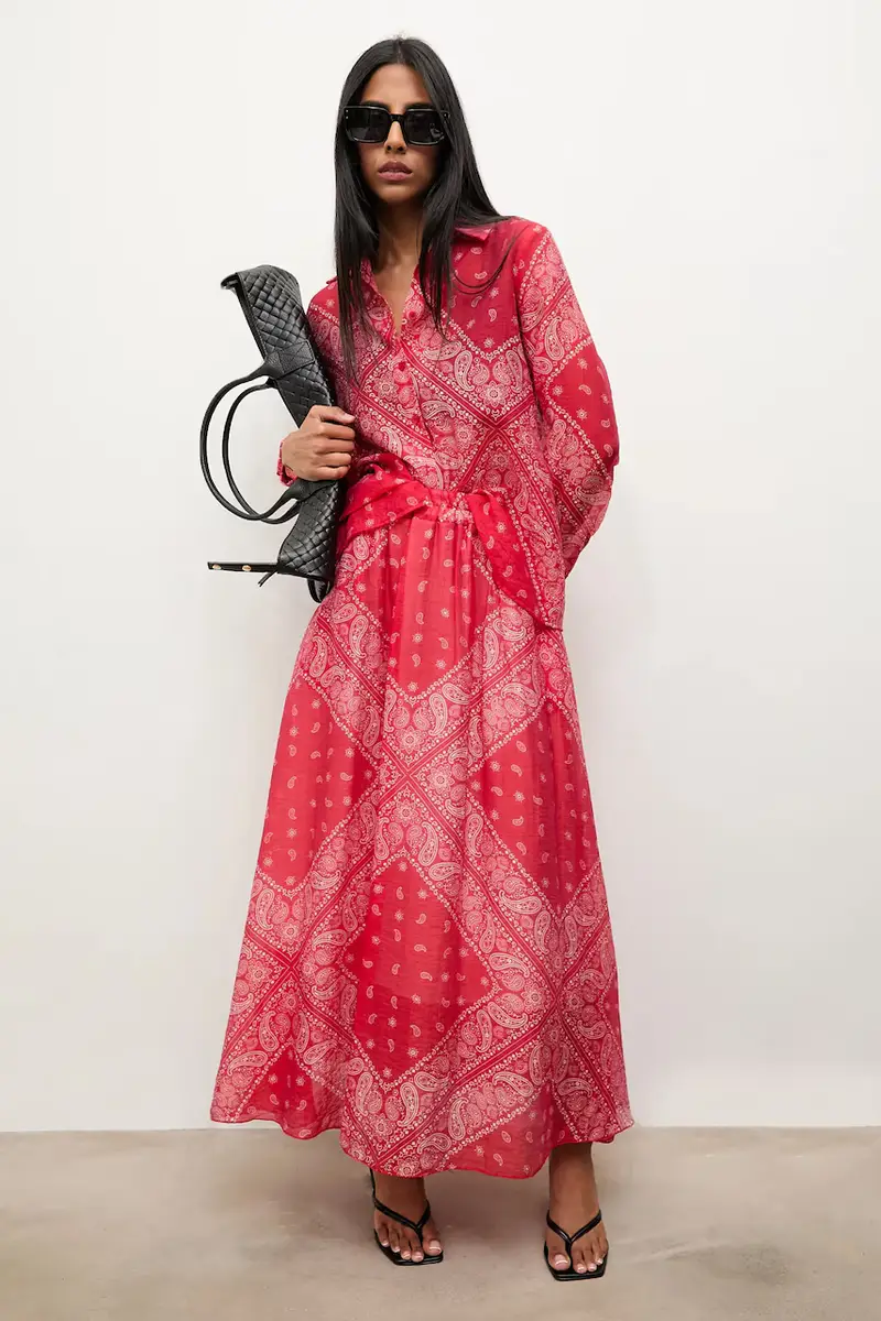 Answear.LAB camicia e gonna colore rosso