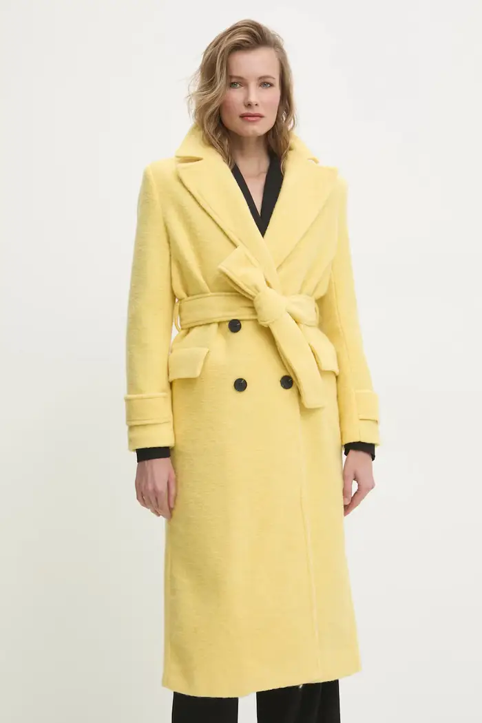 cappotto in lana Giallo