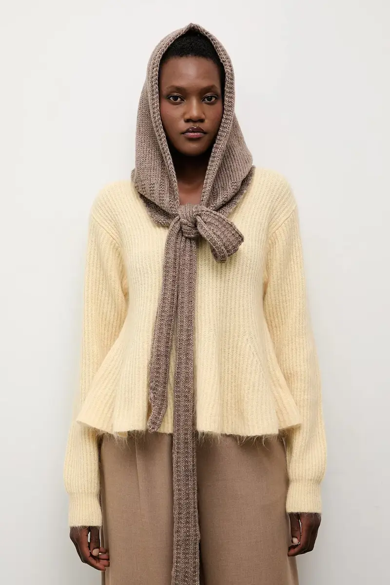 Answear LAB cappuccio con lana Beige