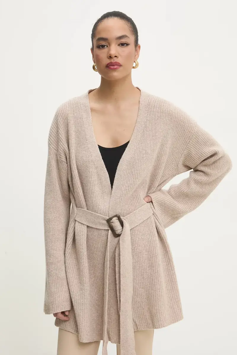 Answear.LAB cardigan in lana colore beige