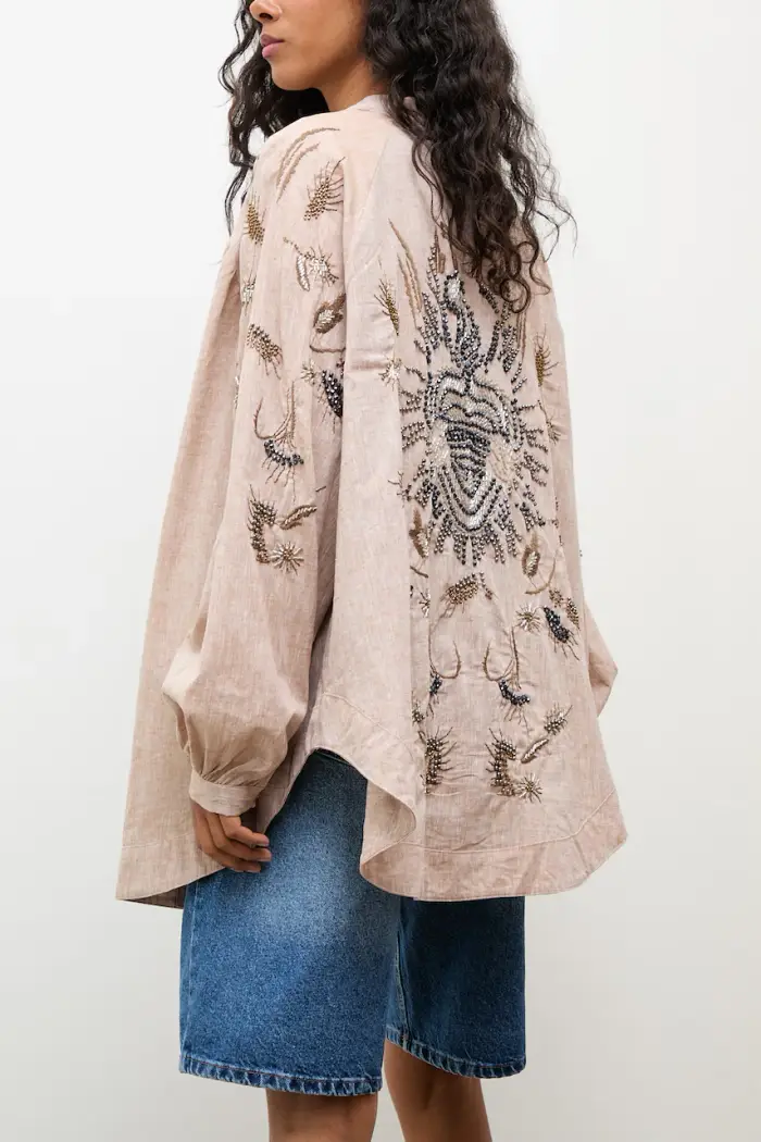 giacca da donna con lino Beige