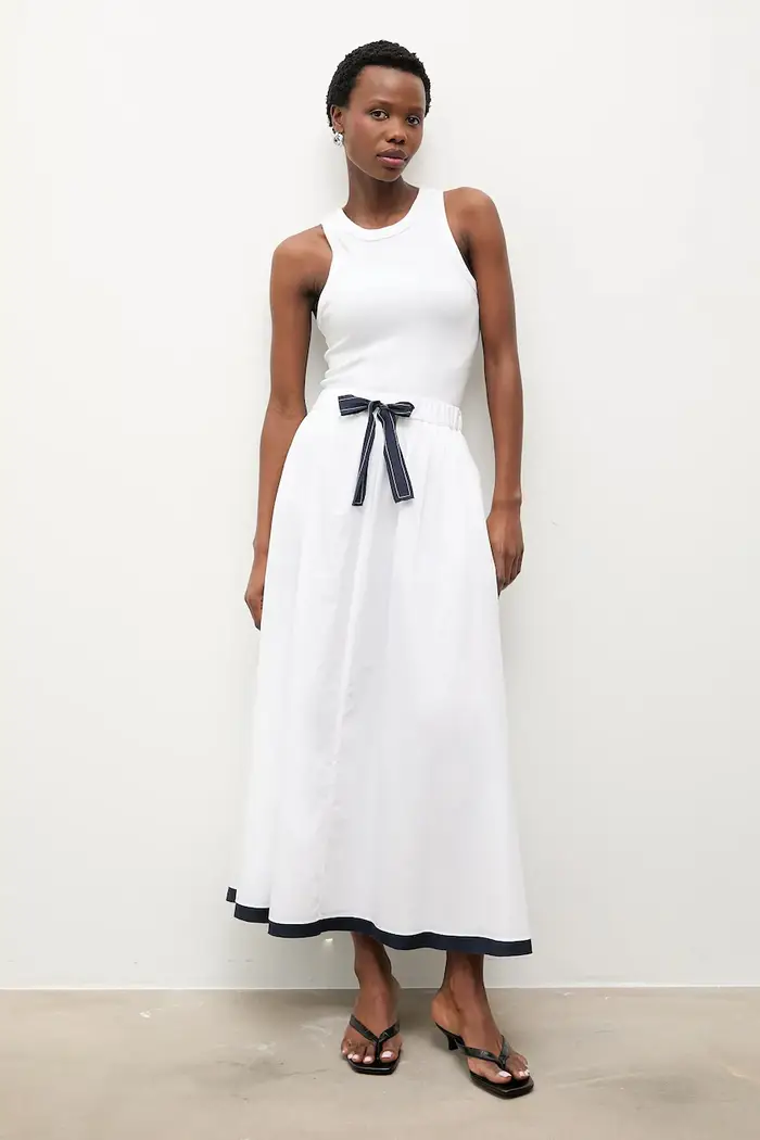 gonna in cotone Bianco