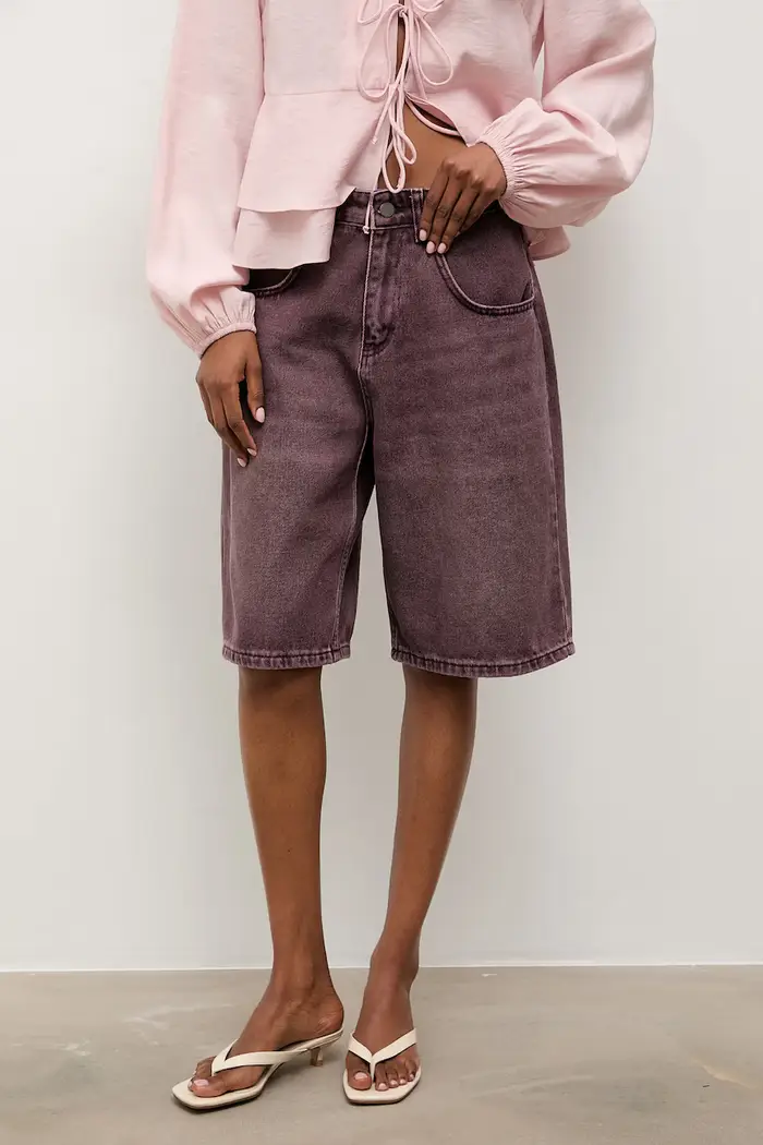pantaloncini da donna in cotone Violetto