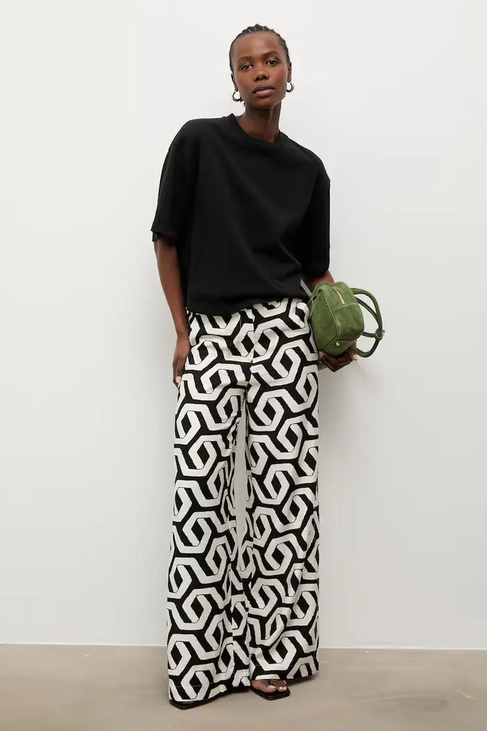 pantaloni da donna con viscosa Beige