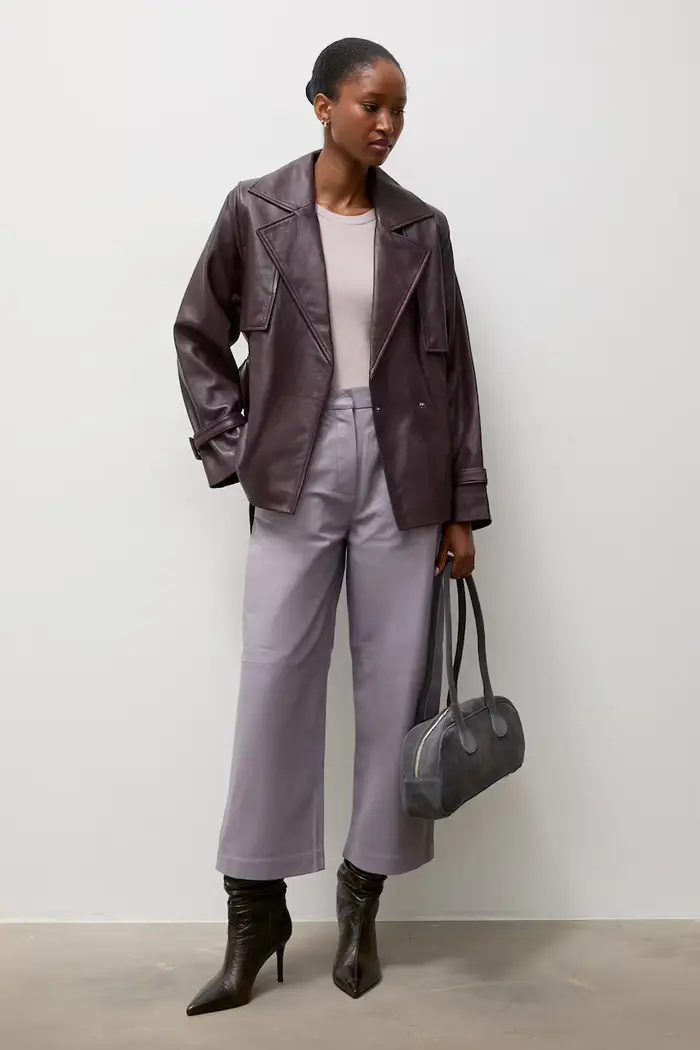 pantaloni da donna in pelle MADELINE dalla collezione Unscripted Violetto