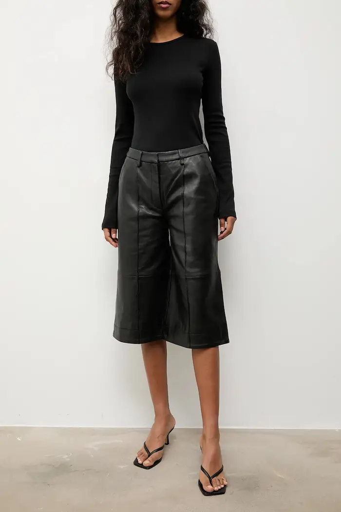 pantaloni in pelle NATTIE Nero