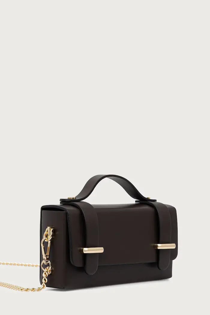 pochette da donna in pelle Marrone