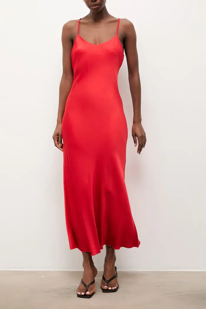 vestito lingerie in viscosa Rosso