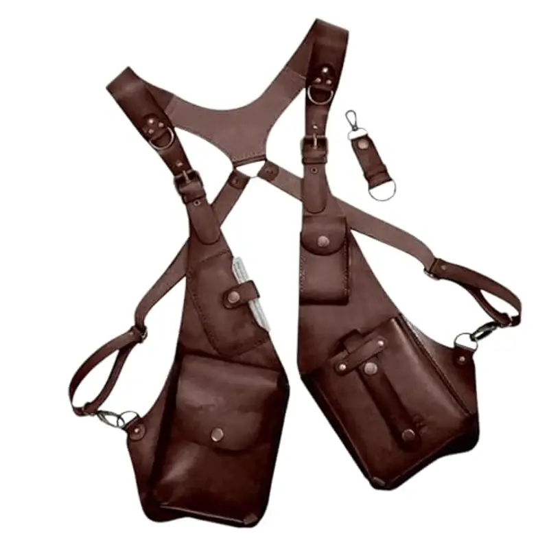 Wpsagek Anti furto imbracatura in pelle, medievale vintage borsa del telefono di sicurezza, sacchetto del telefono per uomo donna,