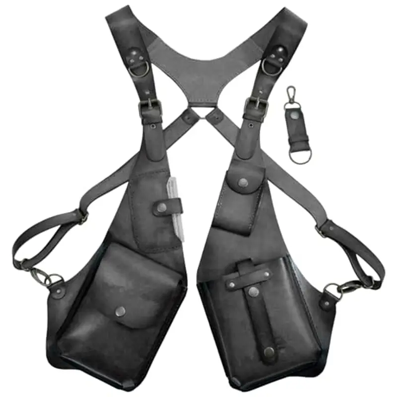 Wpsagek Anti furto imbracatura in pelle, medievale vintage borsa del telefono di sicurezza, sacchetto del telefono per uomo donna,