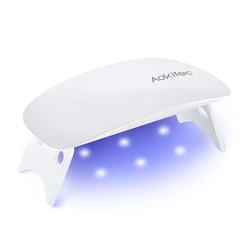 Aokitec Mini lampada per unghie portatile UV a forma di topo, lampada per unghie in gel tascabile con USB per tutti gli smalti gel