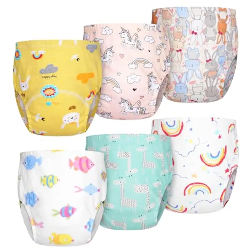 Aolso Mutandine Apprendimento Bambina, 6PCS Pantaloni Vasino Cotone Traspirante Taglia 110