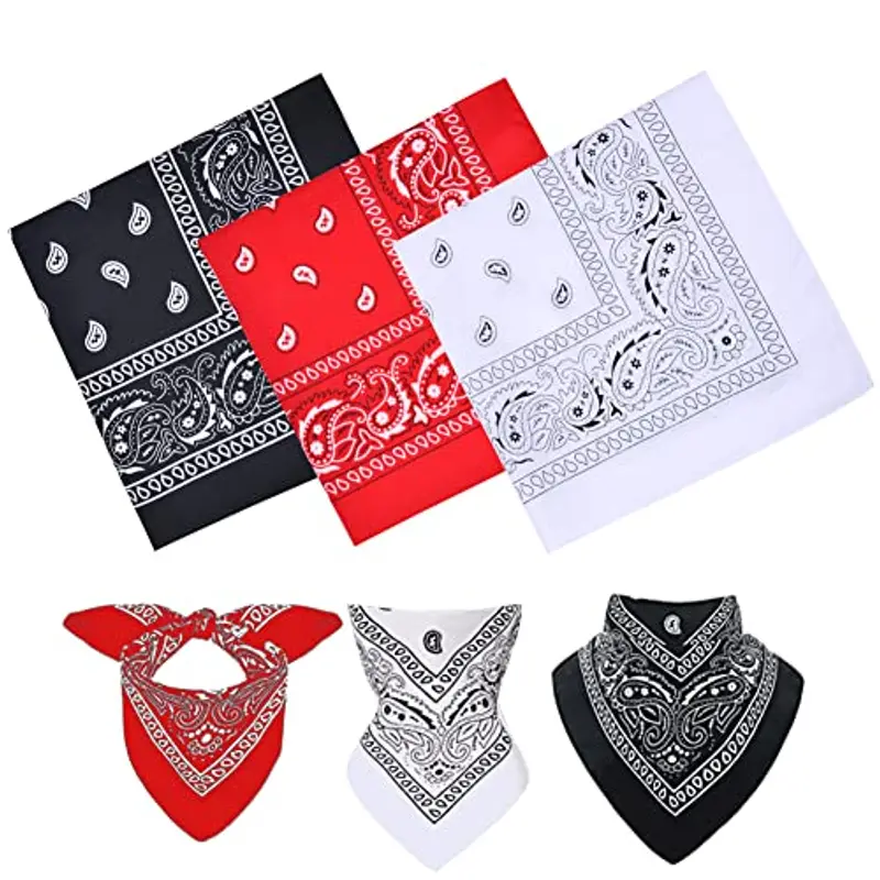 Aomig Bandana, 3 Pezzi Set Bandane Colorate Multicolori Fazzoletti Testa, Bandana Fazzoletto per Capelli Collo Polso Testa Cravatta