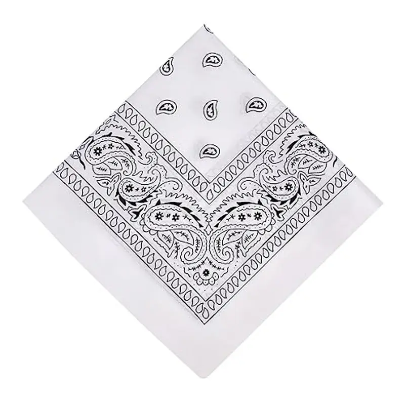 Aomig Bandana Colorata con Paislys Pattern - Fazzoletto Copricapo per Uomo, Donna, Bambini - Bianco e Altri Colori per Capelli, Collo