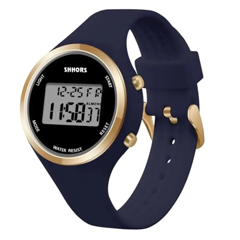 AOOSU Orologio Digitale da Donna, Orologio da Donna con Sveglia, Cinturino in Silicone, Quadrante Luminoso