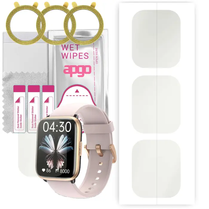 apgo 3x Protezione Schermo Opaca Idrogel per Kello LW6, Pellicola Idrogel, Flessibile, TPU Morbido con strato di posizionamento facile
