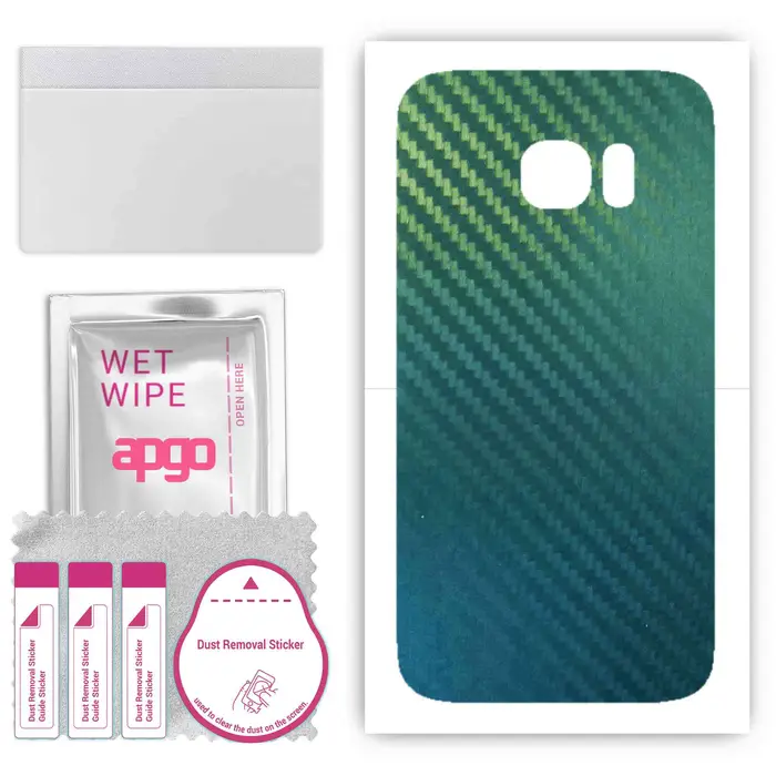 Adesivo Protettivo Skin per il retro compatibile con Samsung Galaxy S7, Pellicola Wrap, Pellicola, Vinile - Motivo Carbonio Camaleonte CAKA1