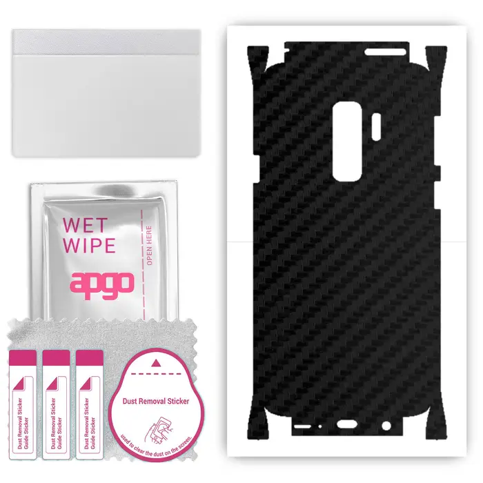 apgo Adesivo Protettivo Skin per il retro+lati compatibile con Samsung Galaxy S9 Plus, Pellicola Avvolgente Totale, Pellicola, Vinile