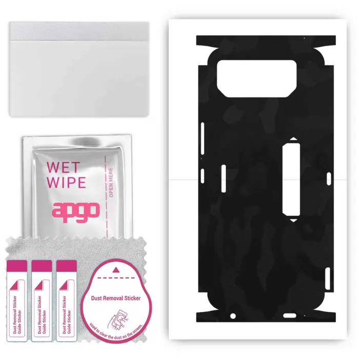 Adesivo Protettivo Skin per retro+lati compatibile con Asus ROG Phone 6, Pellicola Avvolgente Completa, Pellicola, Vinile - Motivo Mimetico Nero