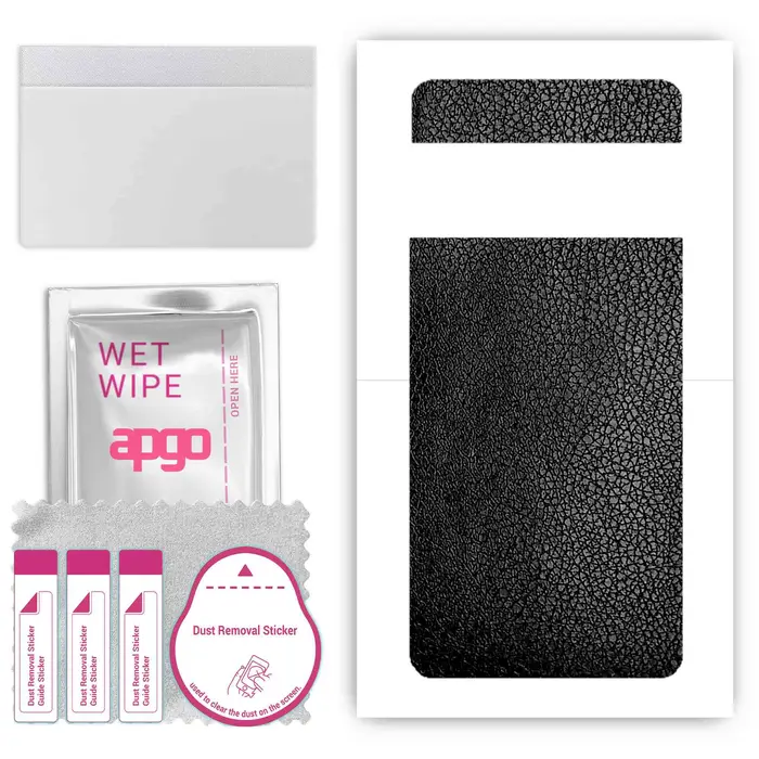 apgo Adesivo Skin Protettiva per la parte posteriore compatibile con Google Pixel 6 Pro, Pellicola Wrap, Foglio, Vinile - Motivo Pelle Nera