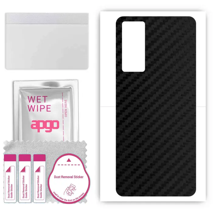 apgo Adesivo Skin Protettiva per la parte posteriore compatibile con Vivo V21e 5G, Pellicola Avvolgente, Foglio, Vinile - Fantasia Carbonio
