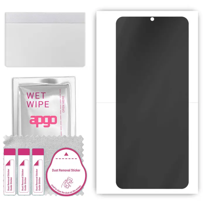 apgo Hydrogel Privacy Matte Screen Protector for Tecno Spark 6 Air, Anti Spy, Hydrogel Film, Flexible, Soft TPU with positioning layer easy