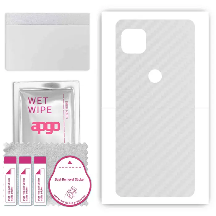 Protective Skin Sticker for the back compatible with Motorola Moto G 5G, Wrap Film, Foil, Vinyl - Pattern Transparent Carbon