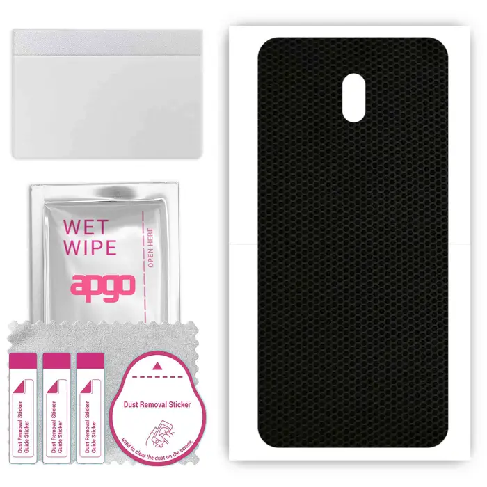 apgo Protective Skin Sticker for the back compatible with Xiaomi Redmi 8A Dual, Wrap Film, Foil, Vinyl - Pattern Matrix