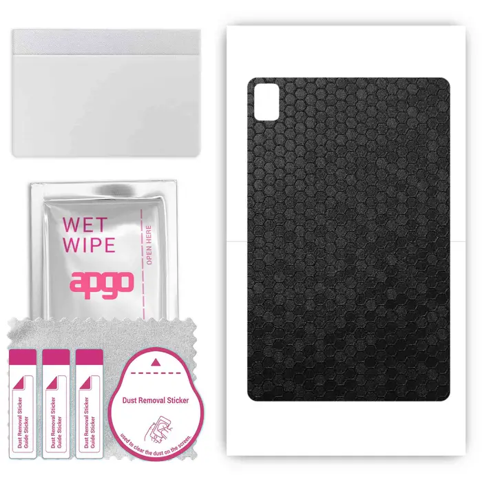 apgo skin sticker film foil vinyl for the BACK compatible with Blackview Tab 16, scratch-resistant, easy to install - Black Honeycomb