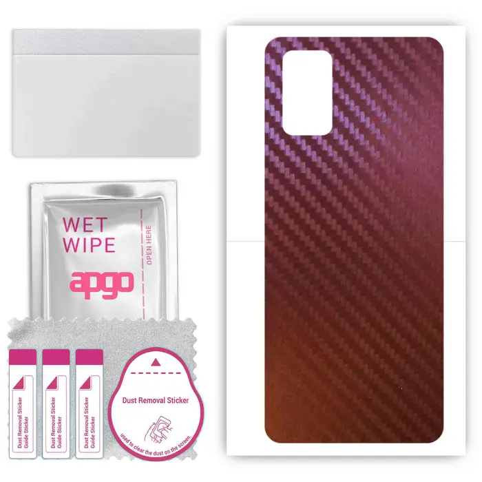 skin sticker film foil vinyl for the BACK compatible with Oppo A92, scratch-resistant, easy to install - Carbon Chameleon CAKA5